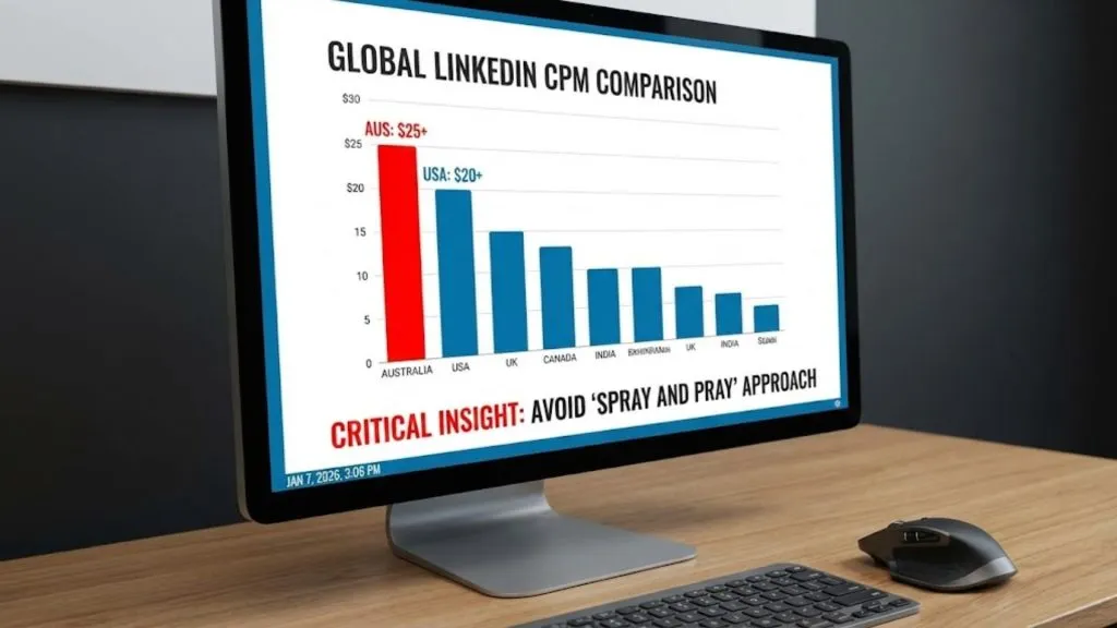 Australia consistently ranks as one of the most expensive advertising markets on LinkedIn