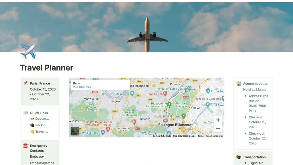 best trip planning apps Notion 
